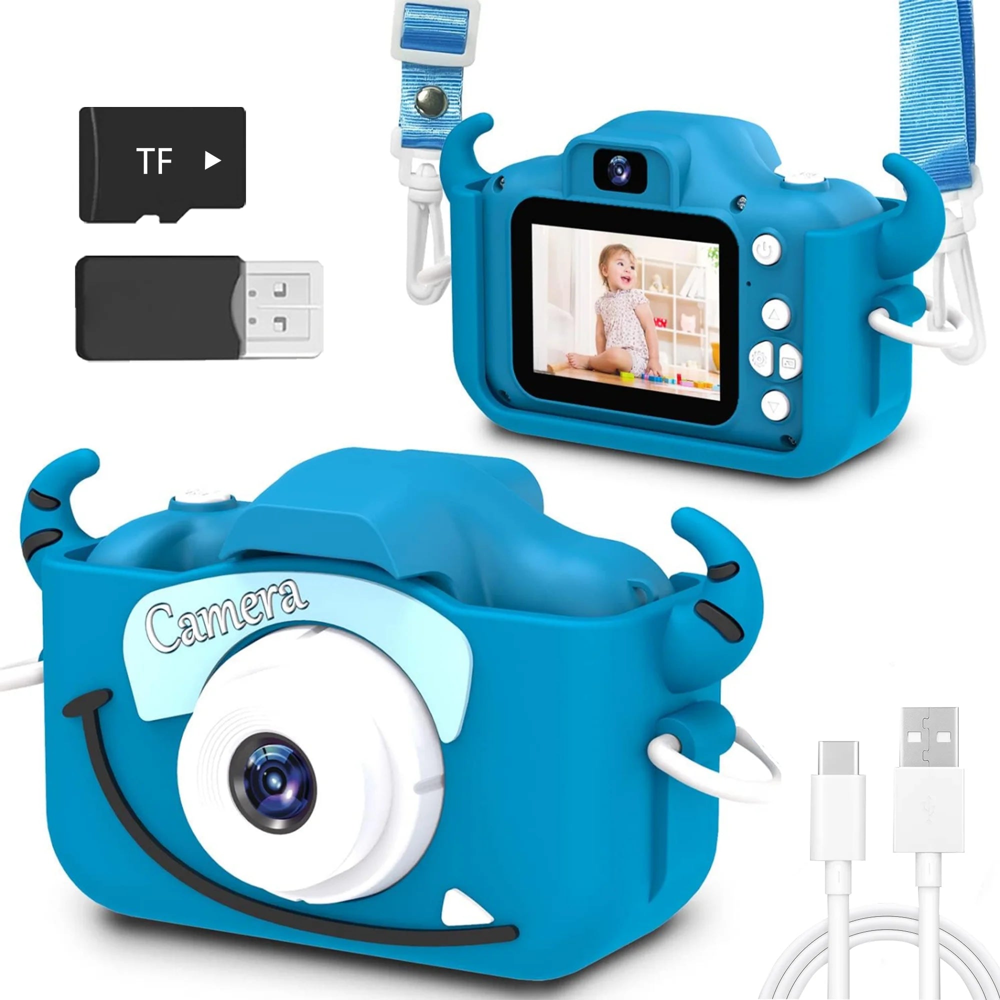 Kids Camera Toy for 3-12 Years Old, Handheld Digital Camera with 1080P Video, Cartoon Stickers & Games.Mini Camera