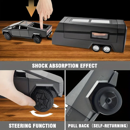 American Recommendation, Toy Trucks For Boys, Girls, And Adults, Trailer Motorcycles, Metal Cast Truck Models, 1/38 Scale Toy Ra